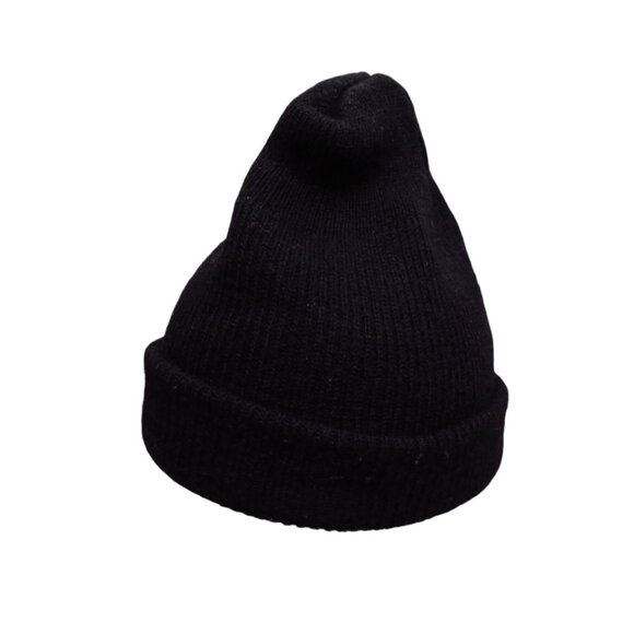 Vintage 100% Wool Military Watch Cap Knit Black - Picture 1 of 5